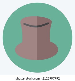 Hat Icon in trendy flat style isolated on soft blue background
