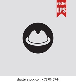 Hat icon in trendy isolated on grey background.Vector illustration.