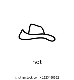 hat icon. Trendy modern flat linear vector hat icon on white background from thin line collection, outline vector illustration