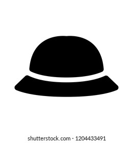 Hat Icon, Vector Bowler Hat Silhouette, Retro Fashion Hat