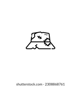 hat icon vector graphic with colors