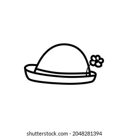 Un vector de icono de sombrero. signo de ilustración de desgaste de cabeza. símbolo de rechazo.