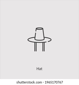 hat icon vector icon.Editable stroke.linear style sign for use web design and mobile apps,logo.Symbol illustration.Pixel vector graphics - Vector