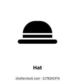 Hat icon vector isolated on white background, logo concept of Hat sign on transparent background, filled black symbol