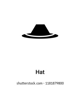 Hat icon vector isolated on white background, logo concept of Hat sign on transparent background, filled black symbol