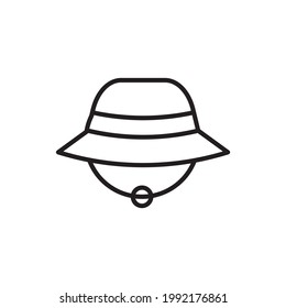 hat icon vector from jungle collection. Thin line hat outline icon vector illustration. Outline, thin line hat icon for website. Safari hat, cork helmet line icon.