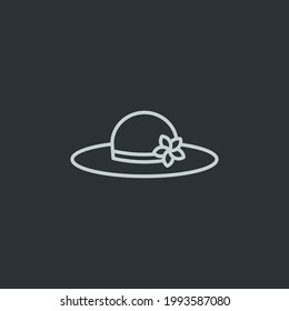 Vector de icono de sombrero sobre fondo negro
