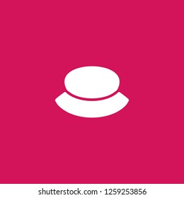 hat icon vector. hat sign on pink background. hat icon for web and app