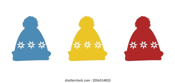 Icono de sombrero de invierno, ilustración vectorial