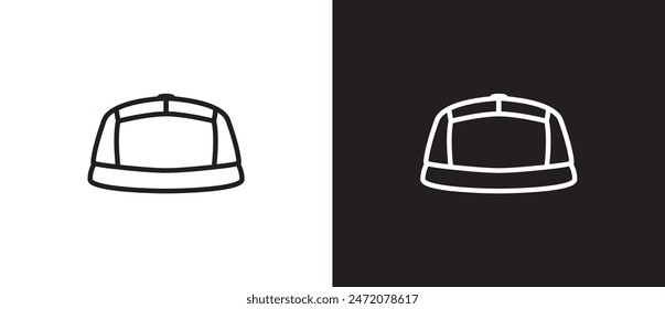 Iconos del sombrero, icono del sombrero del sombrero, capitán, bombín de los hombres, gorra moderna, visera, sombrero de verano. Línea de icono de la Ilustración vectorial del sombrero en el fondo blanco y negro. eps 10, Trazo editable. Icono de la moda, Ropa de hombre.