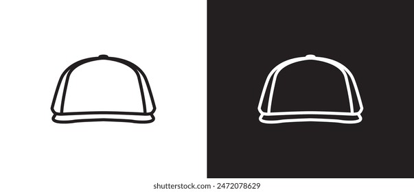 Hat icons, Caps hat icon, men's bowler, baseball caps, sun visor, bucket, summer hat. Icon line of hat vector illustration on black and white background. eps 10, Editable stroke. Fashion icon, Menwear