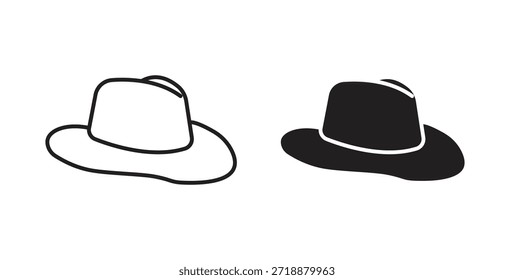 Hat icons set isolated on white background flat vector illustration.