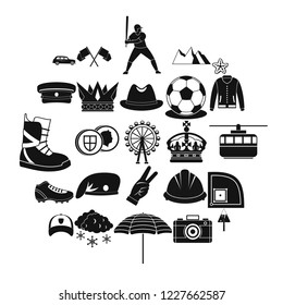 Hat icons set. Simple set of 25 hat vector icons for web isolated on white background