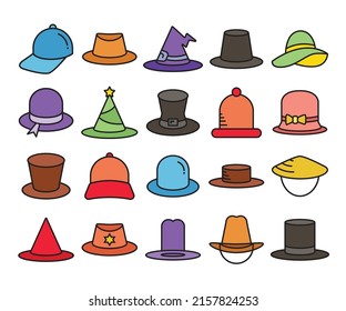 hat icons set vector illustration