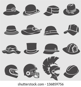 Hat icons set.Vector