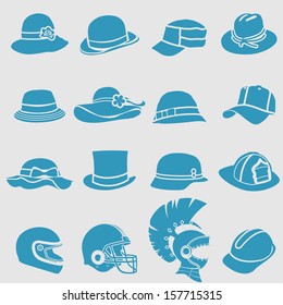 Hat icons set.Vector 