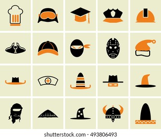 hat icons vector.