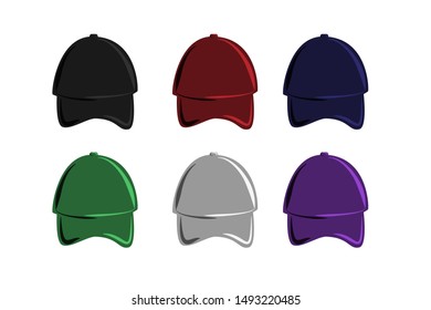 hat illustration. colorful. collection. the logo. facing.