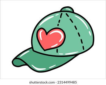 Hat Illustration with Heart Decoration	