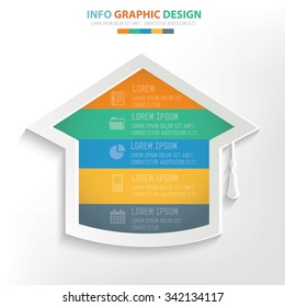 Hat info graphic design. Clean vector