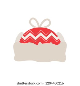 Hat isolated on white background. Winter knitting hat.Vector illustration