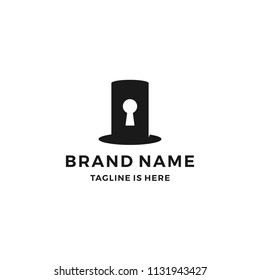 hat keyhole key hole logo vector icon