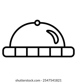 Hat knit icon vector. Thin line black knit hat