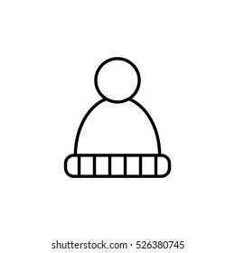 hat knit pompom line icon