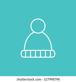hat knit pompom line icon