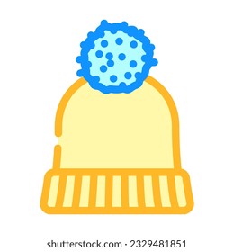 hat knitting wool color icon vector. hat knitting wool sign. isolated symbol illustration