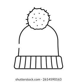 hat knitting wool line icon vector. hat knitting wool sign. isolated contour symbol black illustration