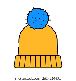 hat knitting wool line icon vector. hat knitting wool sign. isolated symbol illustration
