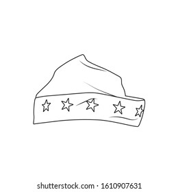 Hat Kupluk Lineart with star, Vector Illustration