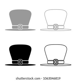 Hat leprechaun icon set grey black color