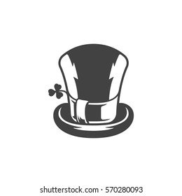 Sombrero Leprechaun Aislado sobre el icono del vector de fondo blanco en estilo retro. Se puede usar para logotipo o placa.