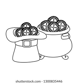 hat leprechaun and treasure cauldron