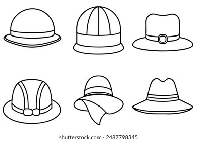 Hat Line Art Symbolic Headgear Concept