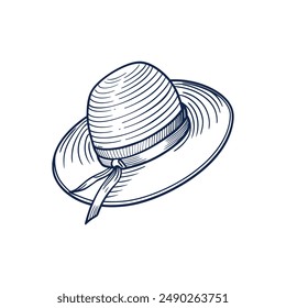 Hat line art vector illustration