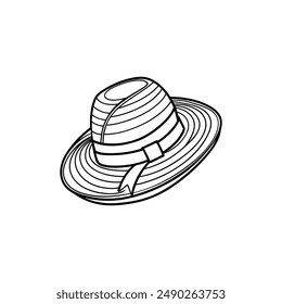 Hat line art vector illustration