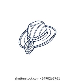 Hat line art vector illustration