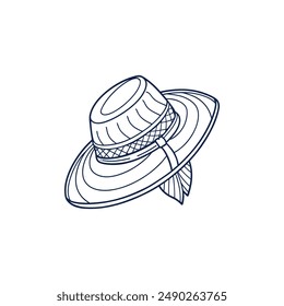 Hat line art vector illustration