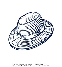Hat line art vector illustration