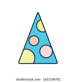 Hat line fill style icon design, Party celebration event happy birthday holiday surprise anniversary and decorative theme Vector illustration