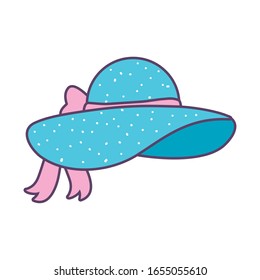 Hat line and fill style icon design, Cloth costume accessory decoration uniform object season and traditional theme Vector illustration