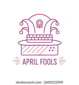 Hat line icon Design April Fools Day. vector art on white background.