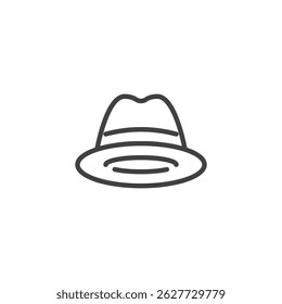 Icono de la línea del sombrero del granjero. signo de estilo lineal para el concepto móvil y el Diseño web. Icono de Vector de contorno de sombrero de jardinero. Símbolo, ilustración del logotipo. Gráficos de Vector