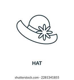 Hat line icon. Monochrome simple Hat outline icon for templates, web design and infographics