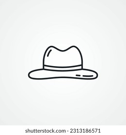 hat line icon. Travel hat line icon.
