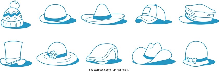 Hat Line Icon Vector Art