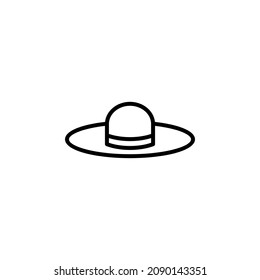 Icono de línea de sombrero, vector, ilustración, plantilla de logotipo. Idóneo Para Muchos Fines.